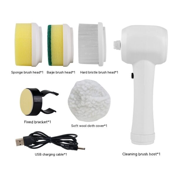 Electric Cleaning Brush 4 In 1 Spinning Scrubber Handheld Electric Cordless Cleaning Brush Portable - Image 2