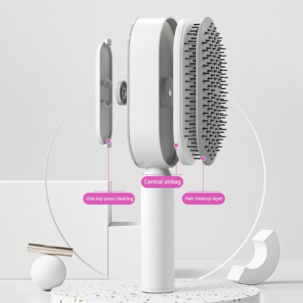 Self Cleaning Hair Brush For Women One-key Cleaning Hair Loss Airbag Massage Scalp Comb Anti-Static Hairbrush - Image 6